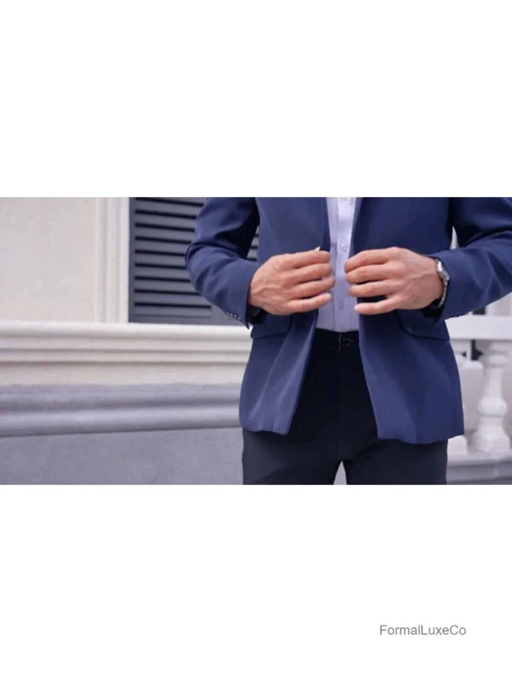 Men's Casual Suit Blazer Mandarin Collar Lightweight Lined Sport Coat